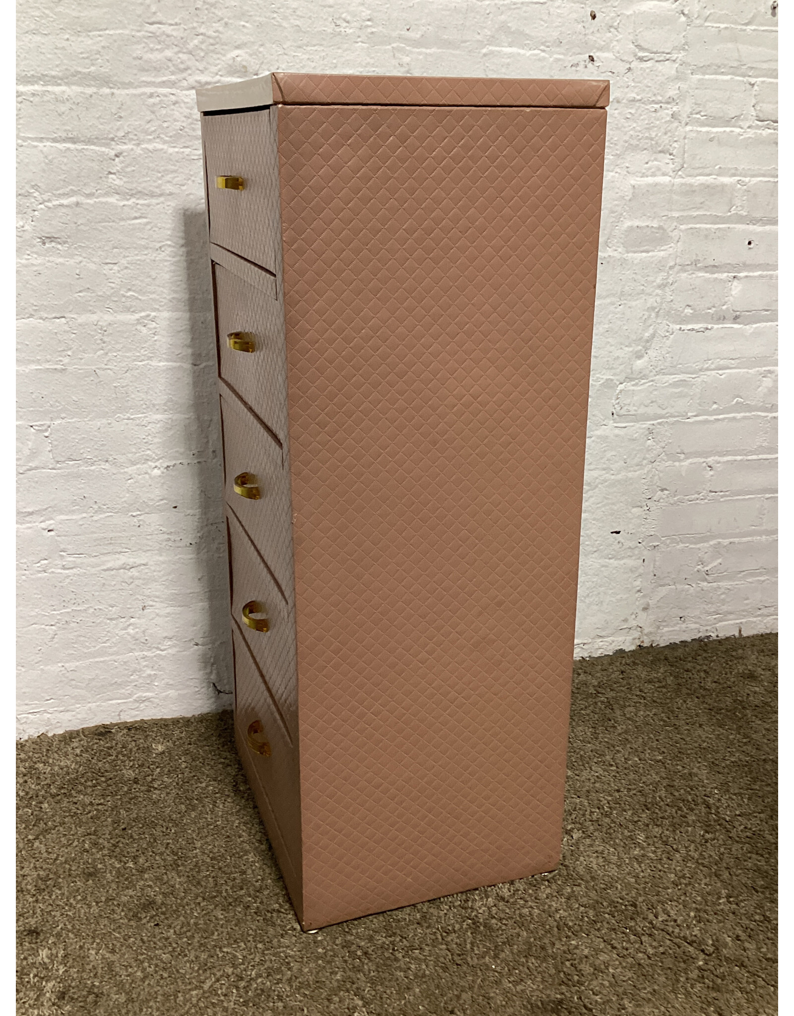 Henry Enrich & Co. Pink Quilted 5-Drawer Chest