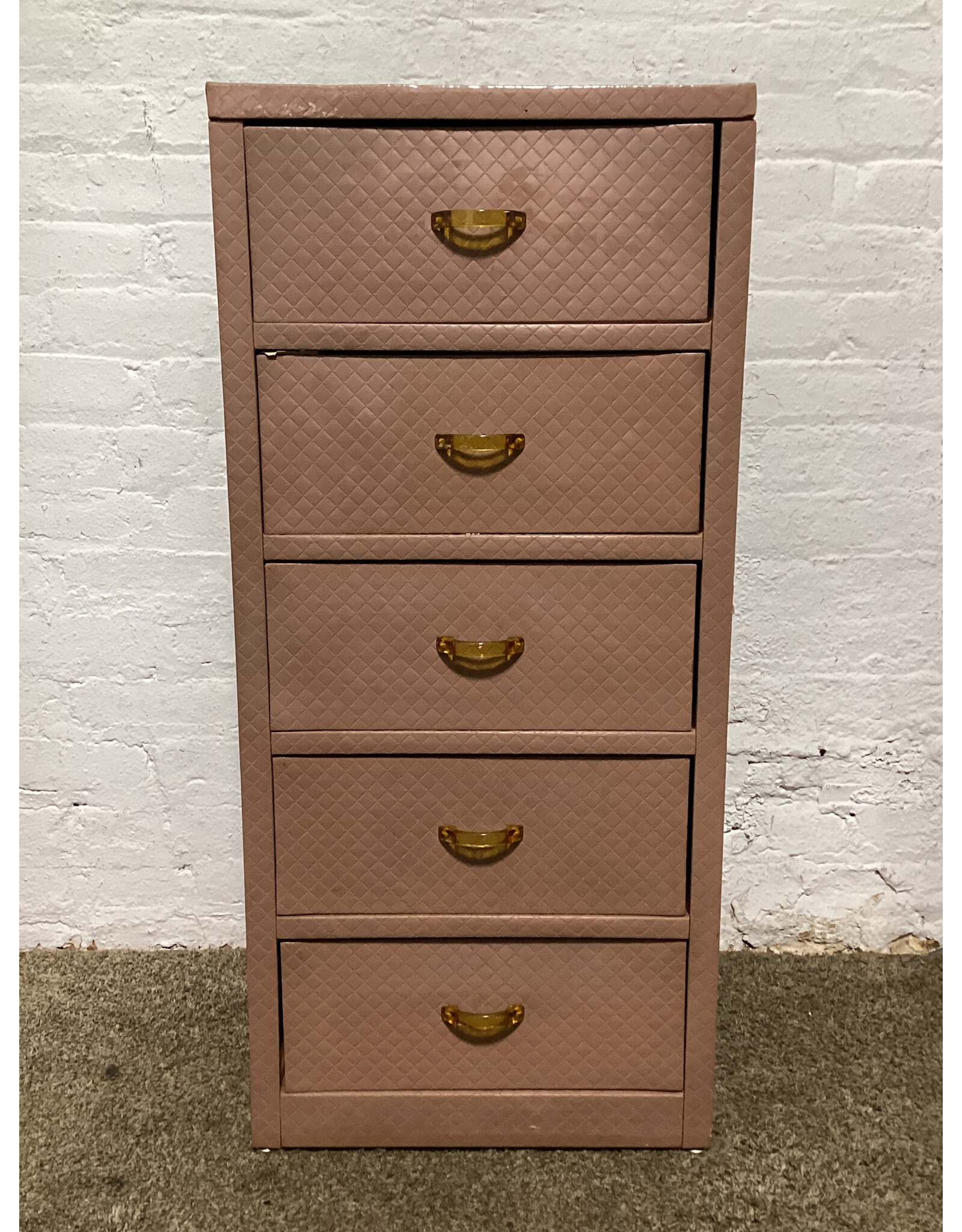 Henry Enrich & Co. Pink Quilted 5-Drawer Chest
