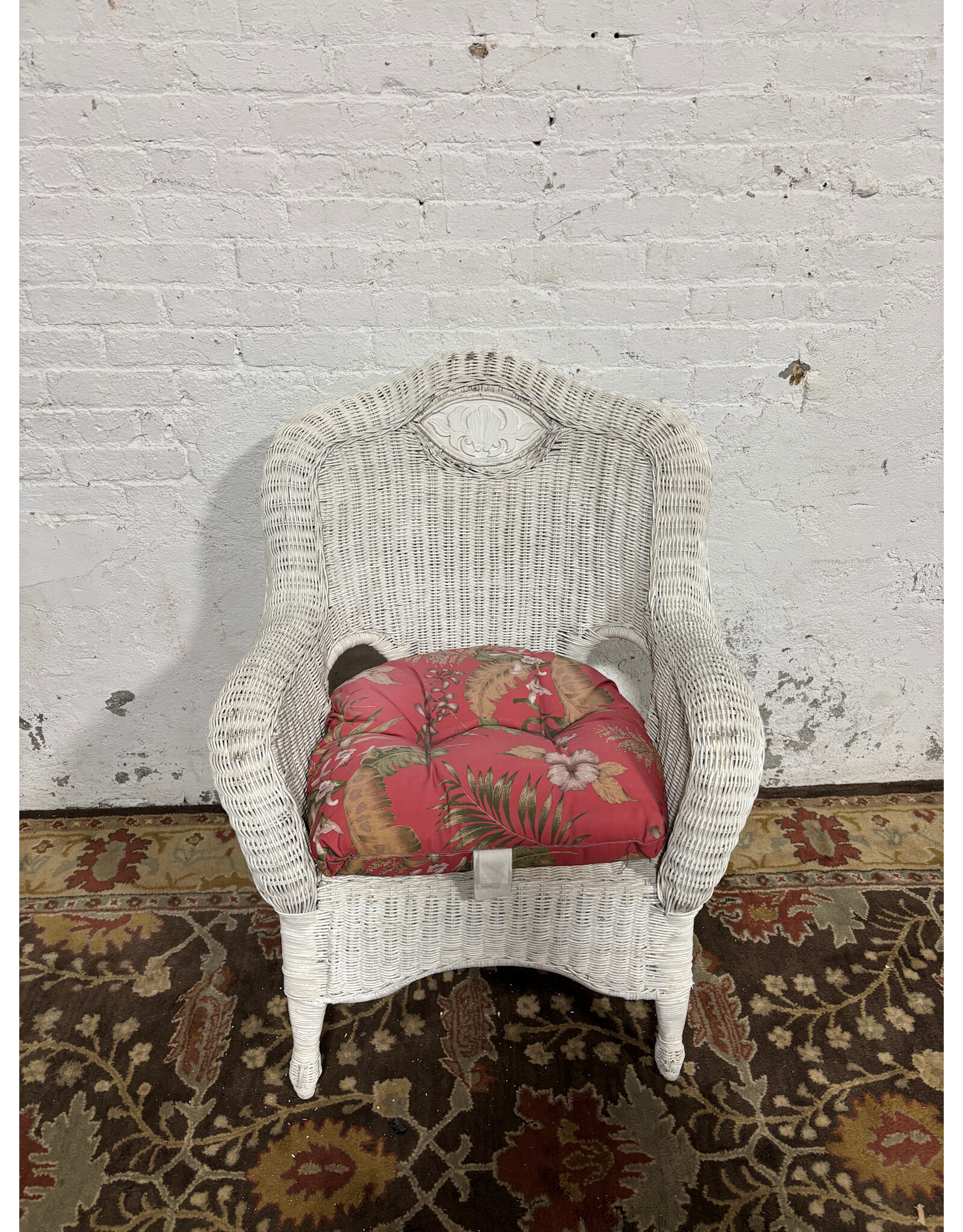 White Wicker chair