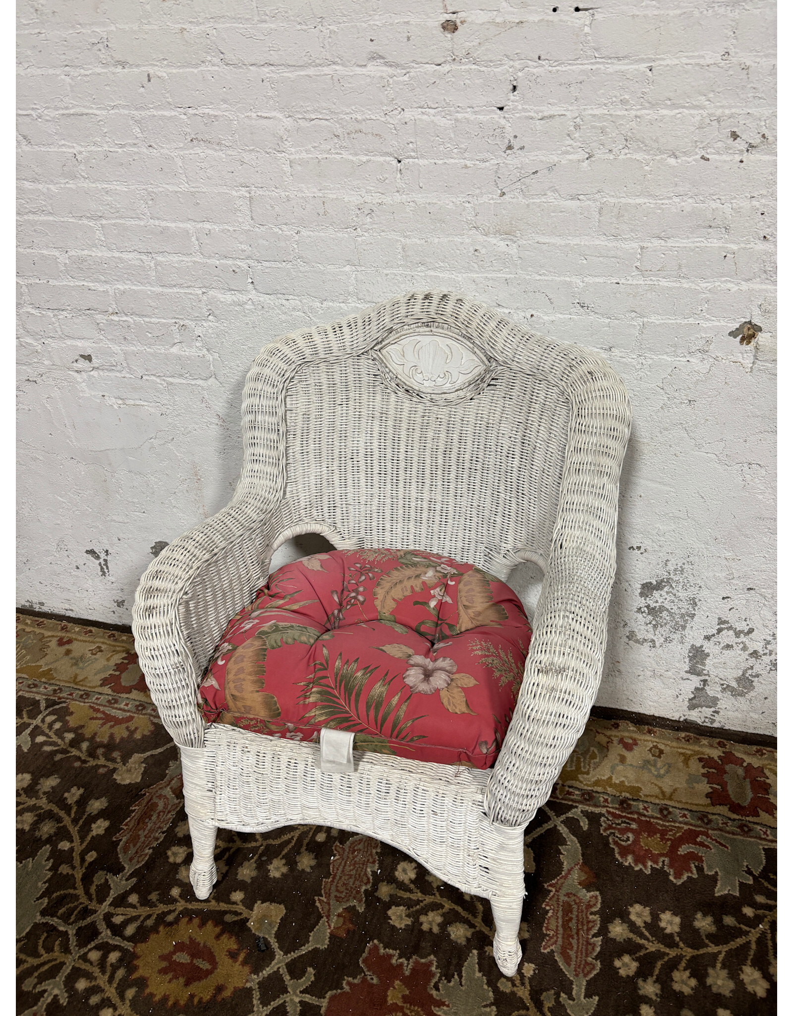 White Wicker chair