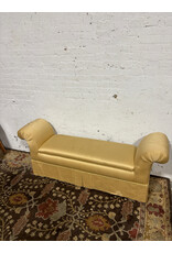 Yellow Roll Arm Entryway Accent Bench