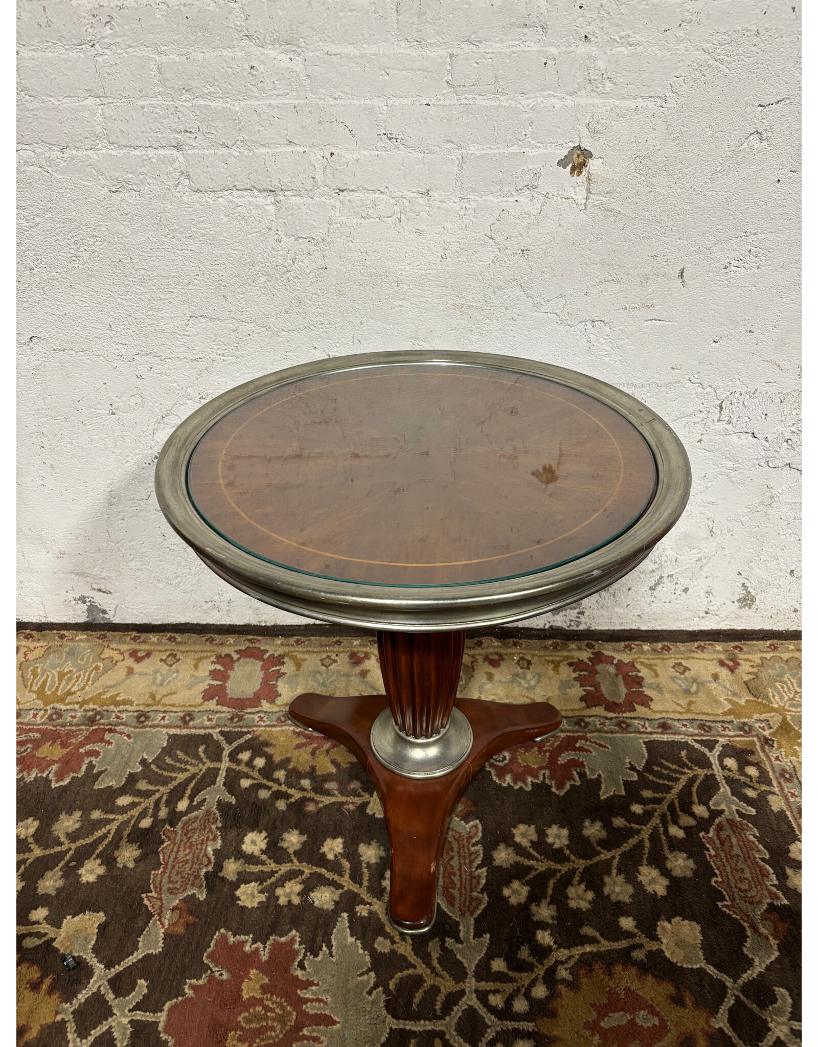 Townhouse Round Pedestal End Table