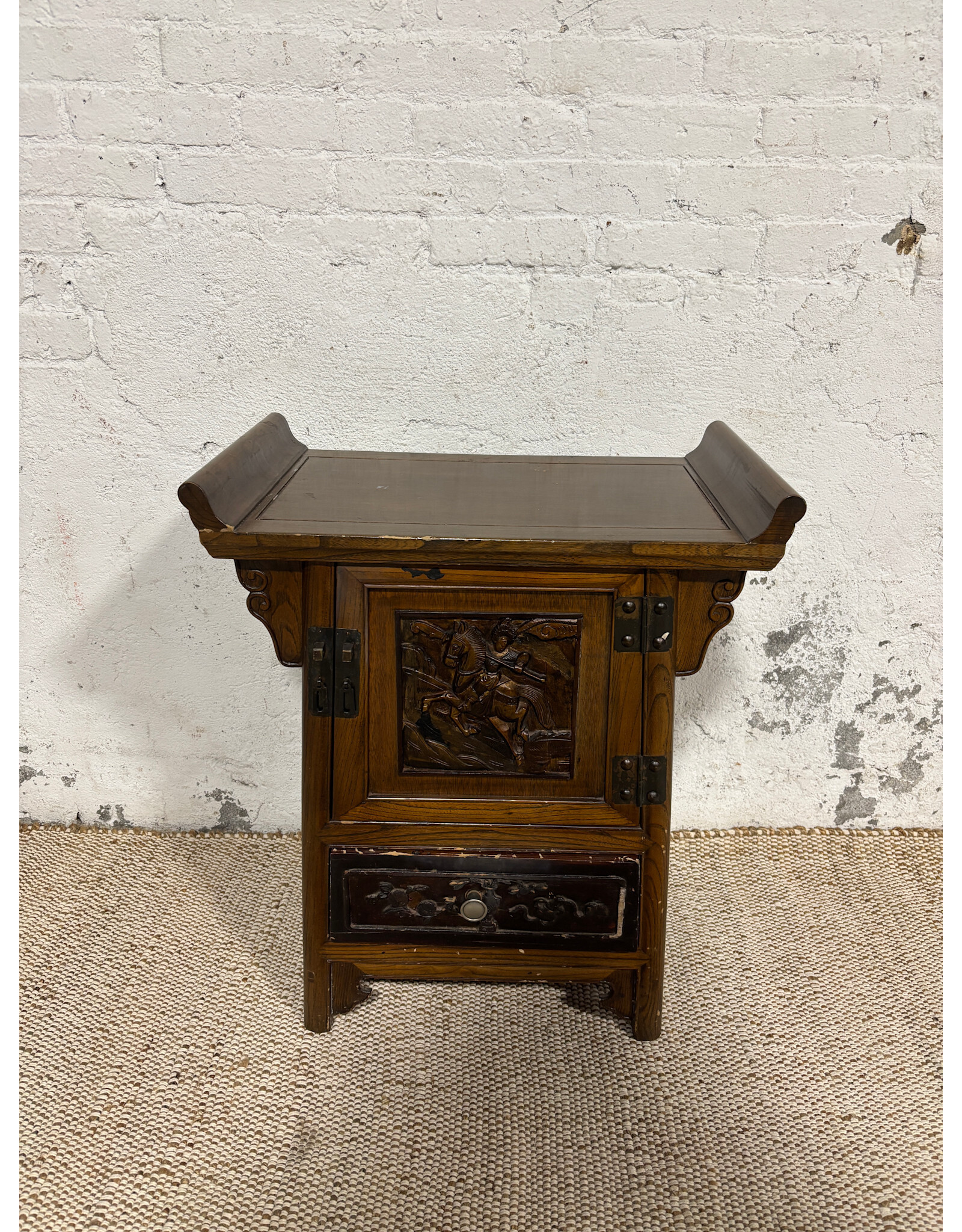 Chinese Carved Wood Altar Cabinet