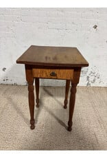 Sheraton New England Maple and Walnut One Drawer Work Stand