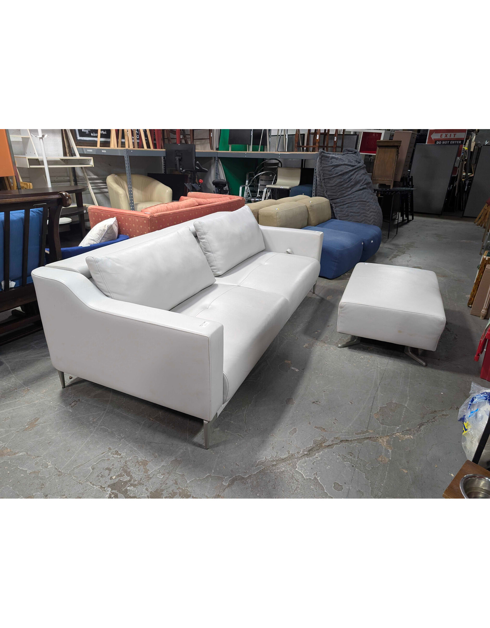 Lazzoni Italia Grey Modular Leather Sofa