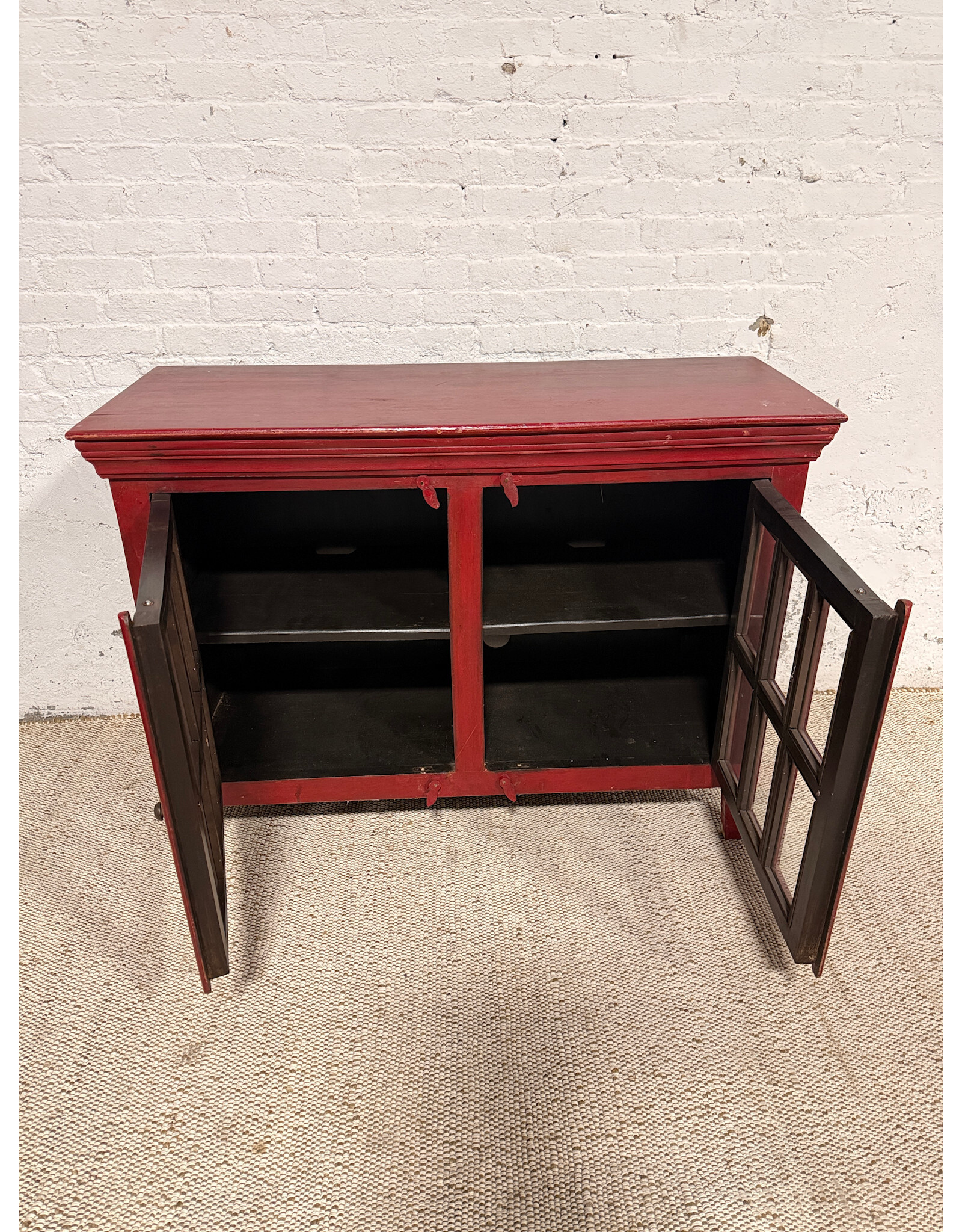 Crate&Barrel Rojo Red Media Cabinet, Farmhouse Style