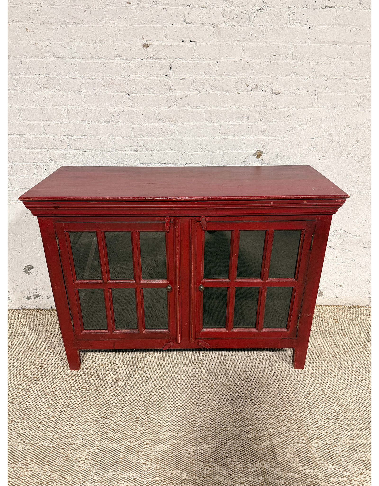 Crate&Barrel Rojo Red Media Cabinet, Farmhouse Style
