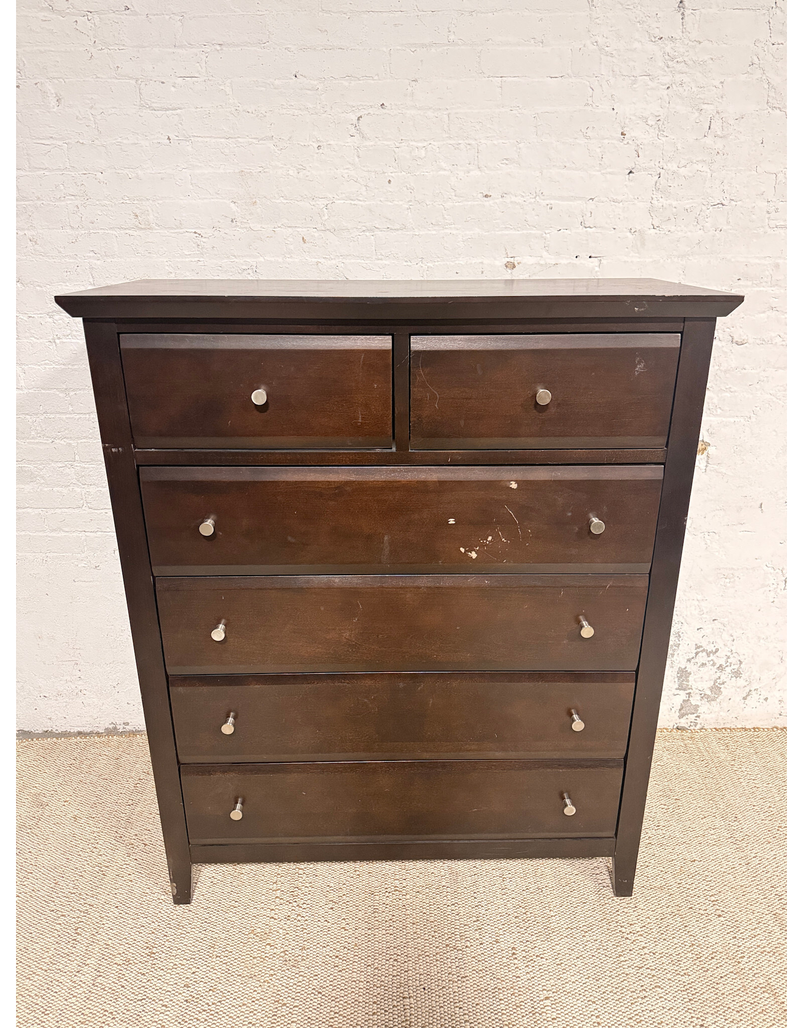 Modern Wood 6-Drawer Tall Dresser