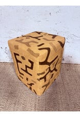 Kuba Love Raffia Square Pouf