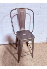 Highback Metal Silver Stool