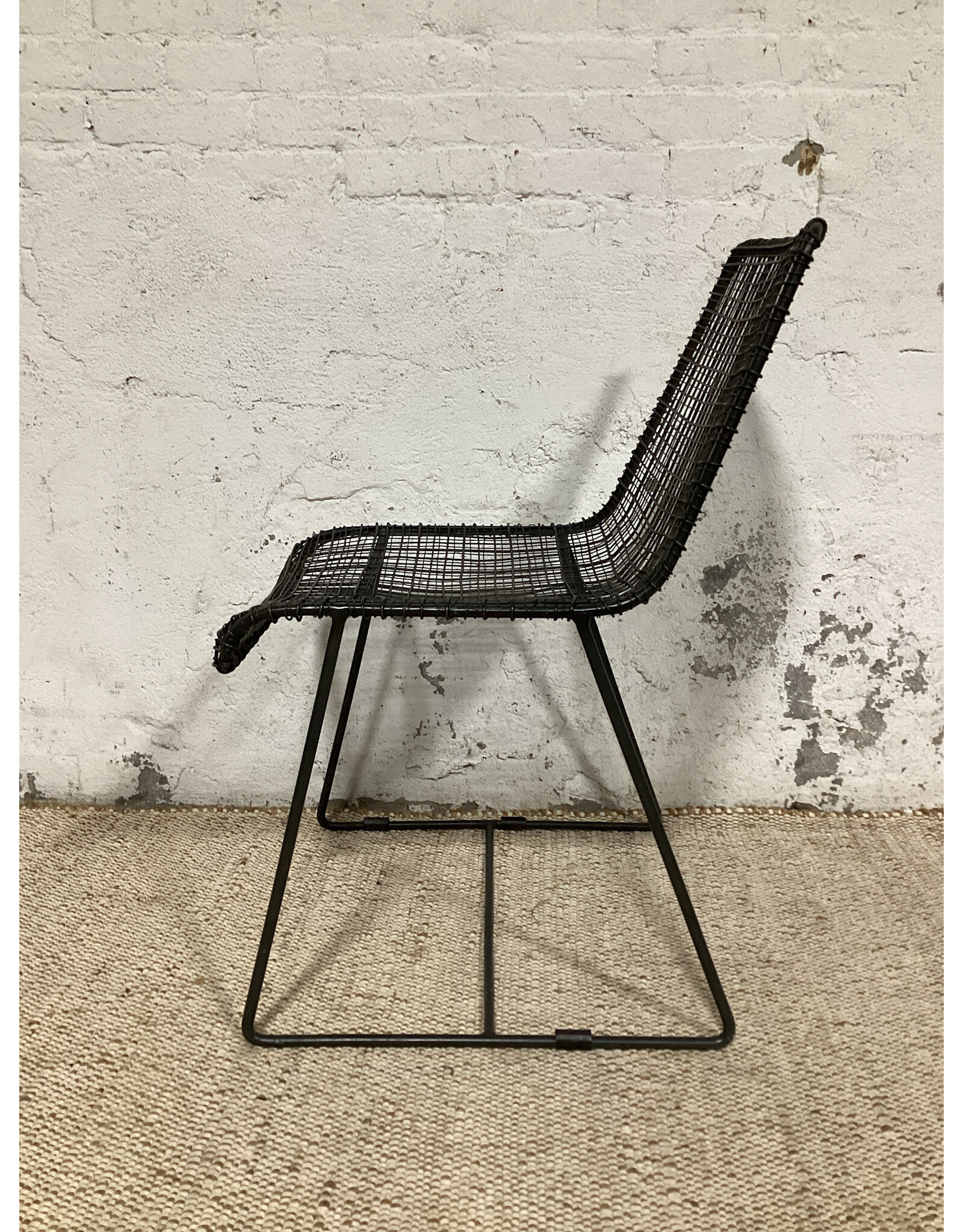 Black Reed Wire Dining Chair