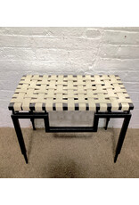 Global Views Iron & Leather Bench