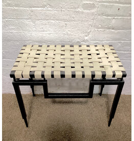 Global Views Iron & Leather Bench