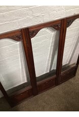 Victorian Style 3 Panel Glass & Wood Screen