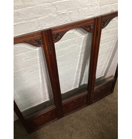 Victorian Style 3 Panel Glass & Wood Screen