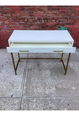 White & Gold 2-Drawer Writing Desk