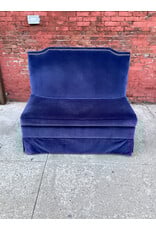 Ballard Designs Blue Velvet Nailhead Sofa Bench