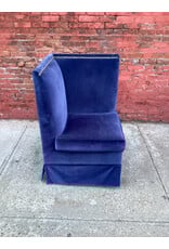 Ballard Designs Blue Velvet Nailhead Sofa Corner Seat