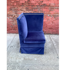 Ballard Designs Blue Velvet Nailhead Sofa Corner Seat
