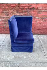 Ballard Designs Blue Velvet Nailhead Sofa Corner Seat