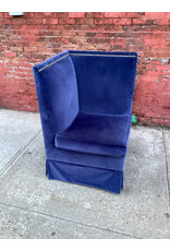 Ballard Designs Blue Velvet Nailhead Sofa Corner Seat