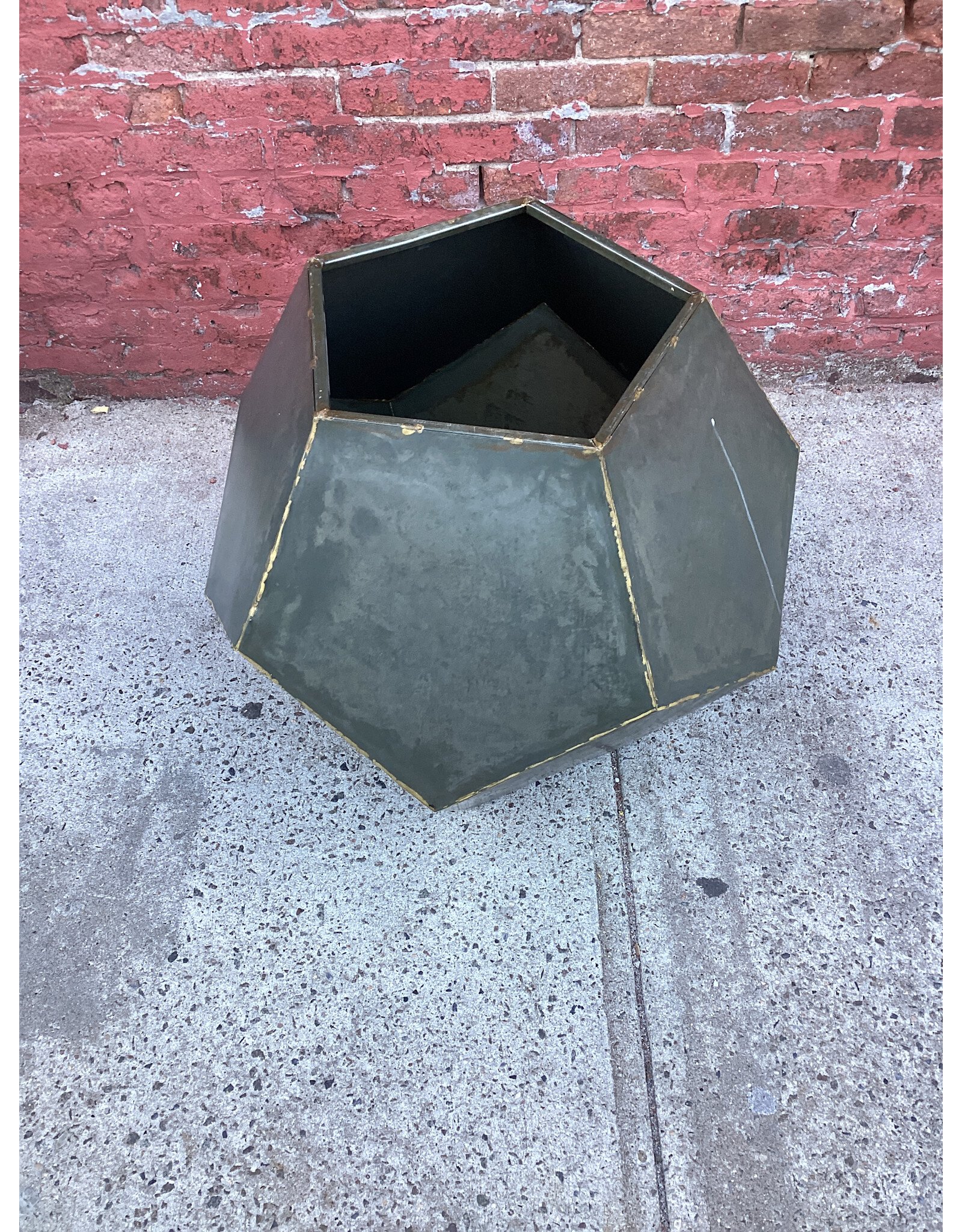 Metal Dodecahedron Side Table/Planter