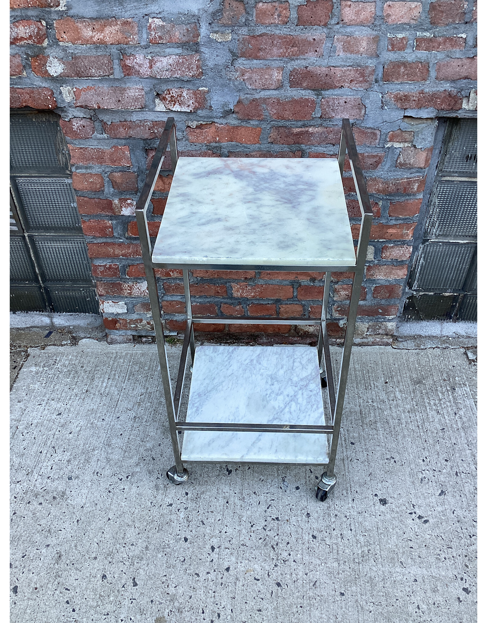 Marble and Chrome 2-tier Bar Cart