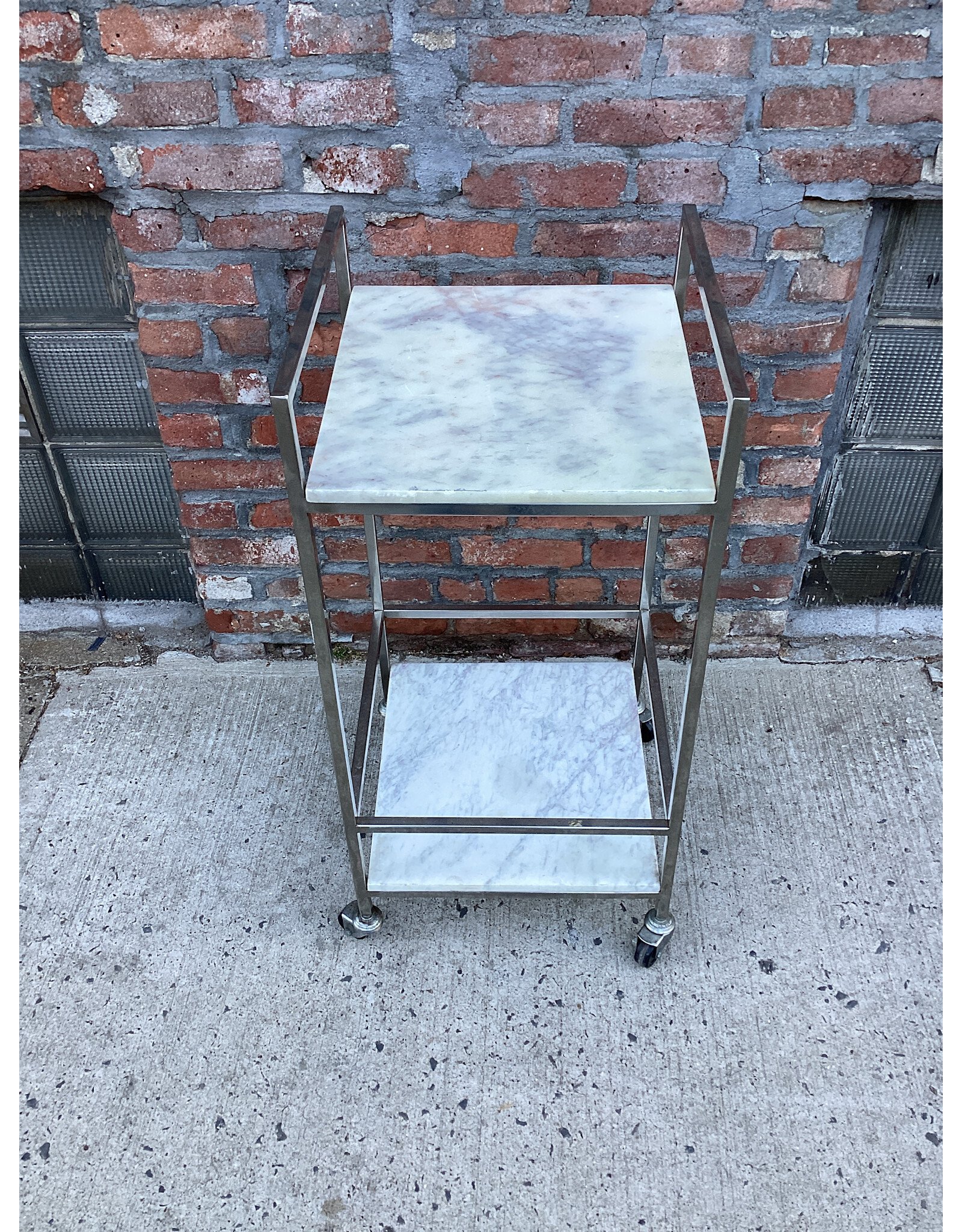 Marble and Chrome 2-tier Bar Cart