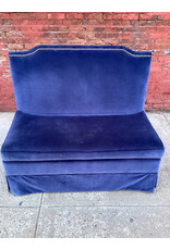Ballard Designs Blue Velvet Nailhead Sofa Bench