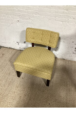 Yellow Patterned Upholstered Lounge Chair
