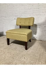Yellow Patterned Upholstered Lounge Chair