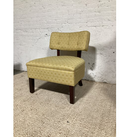 Yellow Patterned Upholstered Lounge Chair