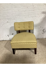 Yellow Patterned Upholstered Lounge Chair