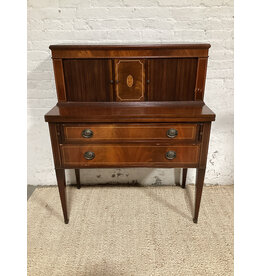 Hepplewhite Tambour Fall Front Mahogany Writing Desk