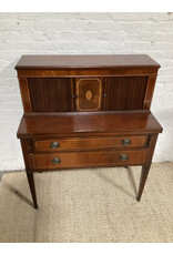 Hepplewhite Tambour Fall Front Mahogany Writing Desk