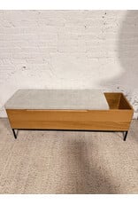 Article Thari Scandinavian Style Oak & Everest Gray Fabric Storage Bench by Article