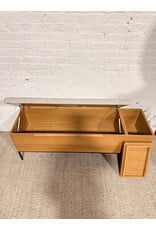 Article Thari Scandinavian Style Oak & Everest Gray Fabric Storage Bench by Article