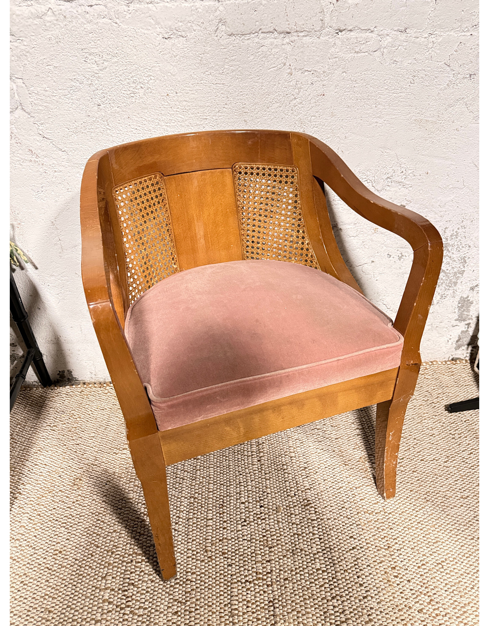 Cane Panel, Barrel Back Regency Style Chair