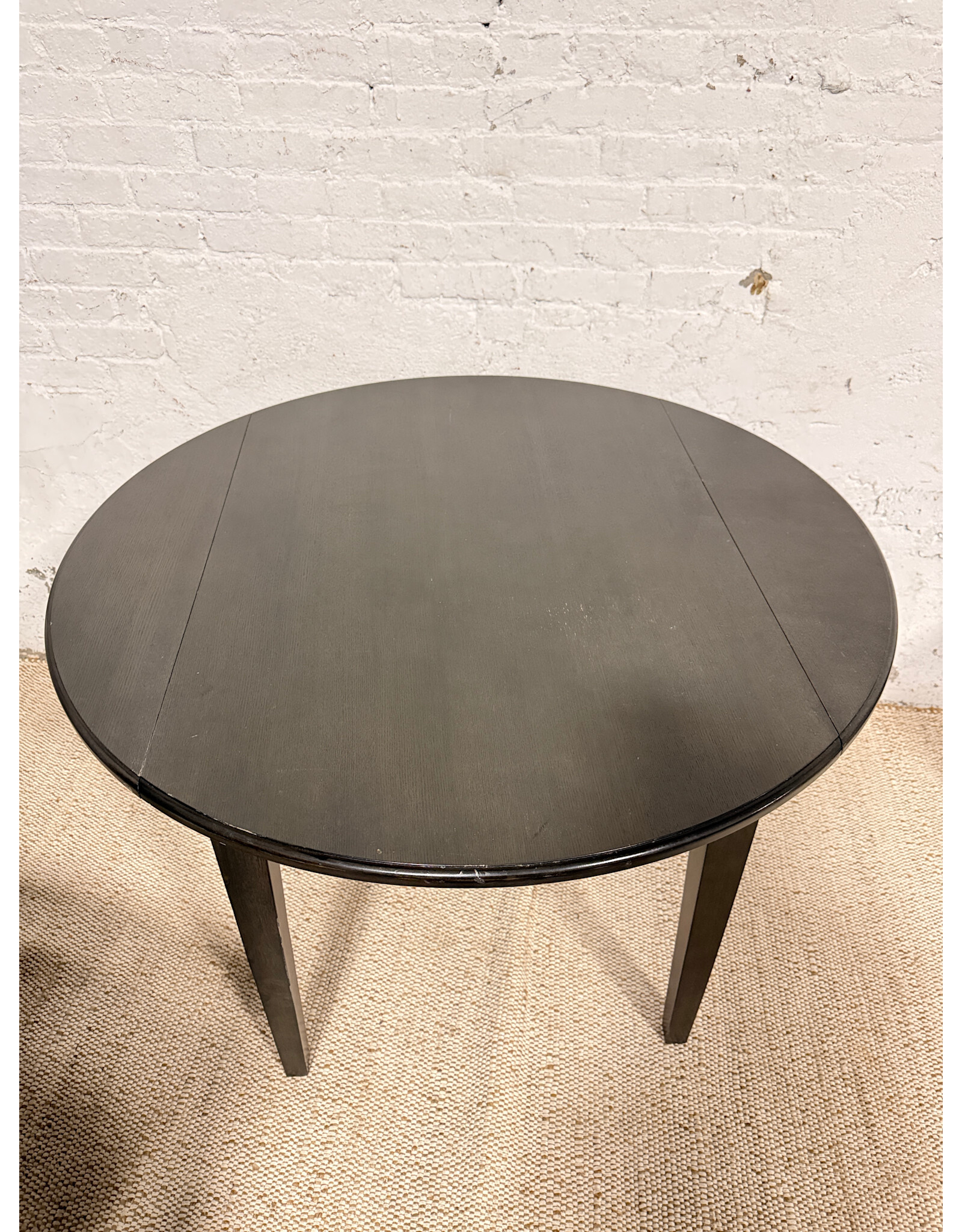 Modern Wood Drop Leaf Circular Dining Table