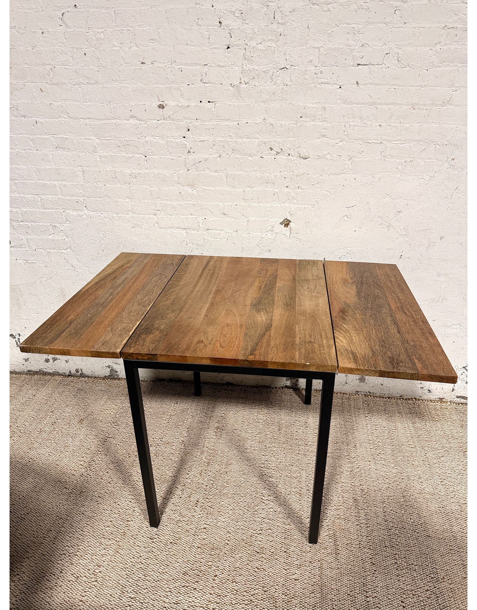 Box Frame Drop Leaf Extendable Dining Table in that Solid Mango Wood