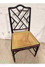 Black Laquered Bamboo Chippendale Style Chair