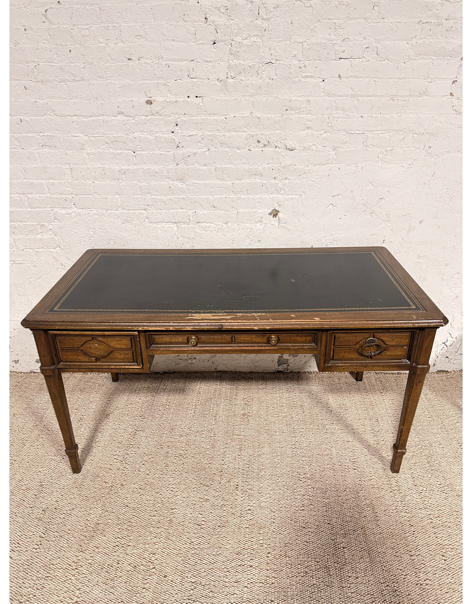 Vintage Italian Provincial Sligh Lowry Writing Desk With Leather Top