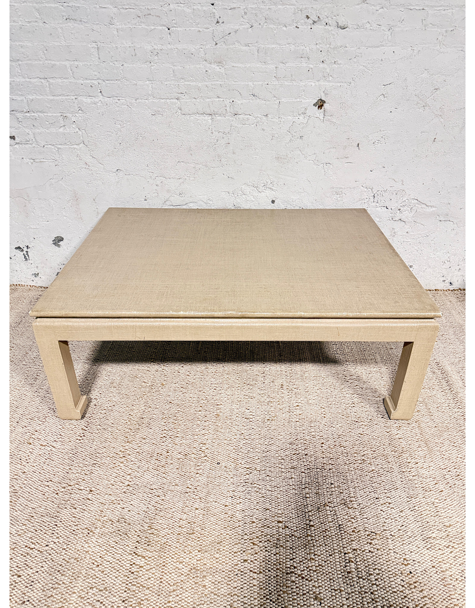 Grasscloth Wrapped Rectangular Coffee Table