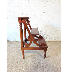 Neoclassical Style Mahogany Library Step Stool