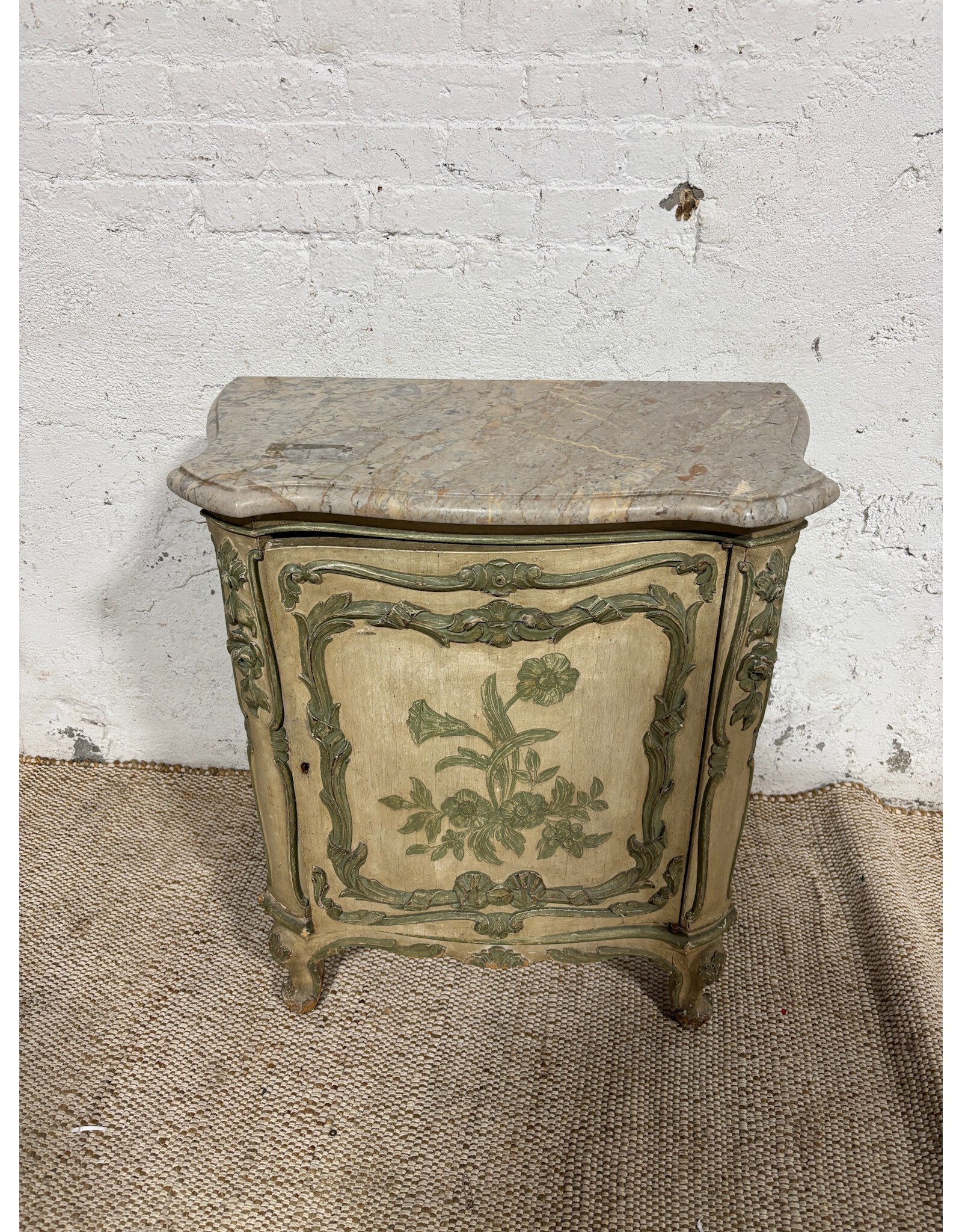 Provincial Venetian Style Painted Walnut Sideboard