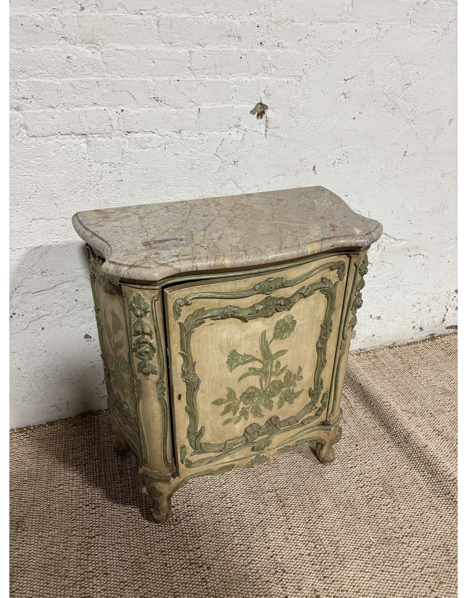 Provincial Venetian Style Painted Walnut Sideboard