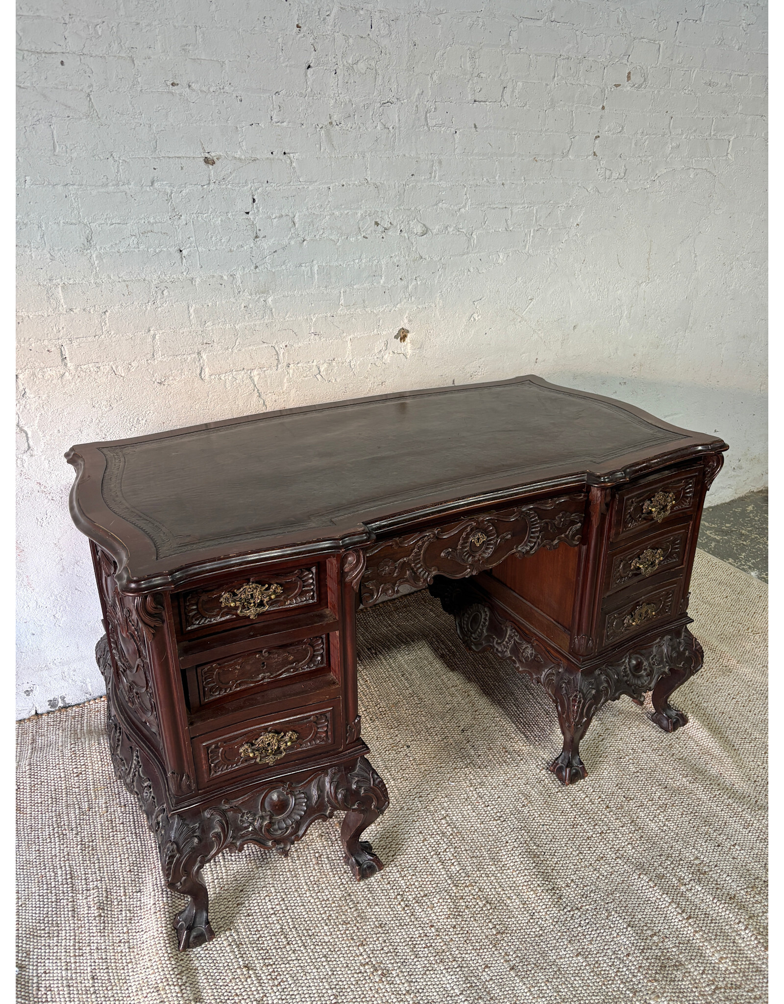 Victorian Era Mahogany Partner Desk