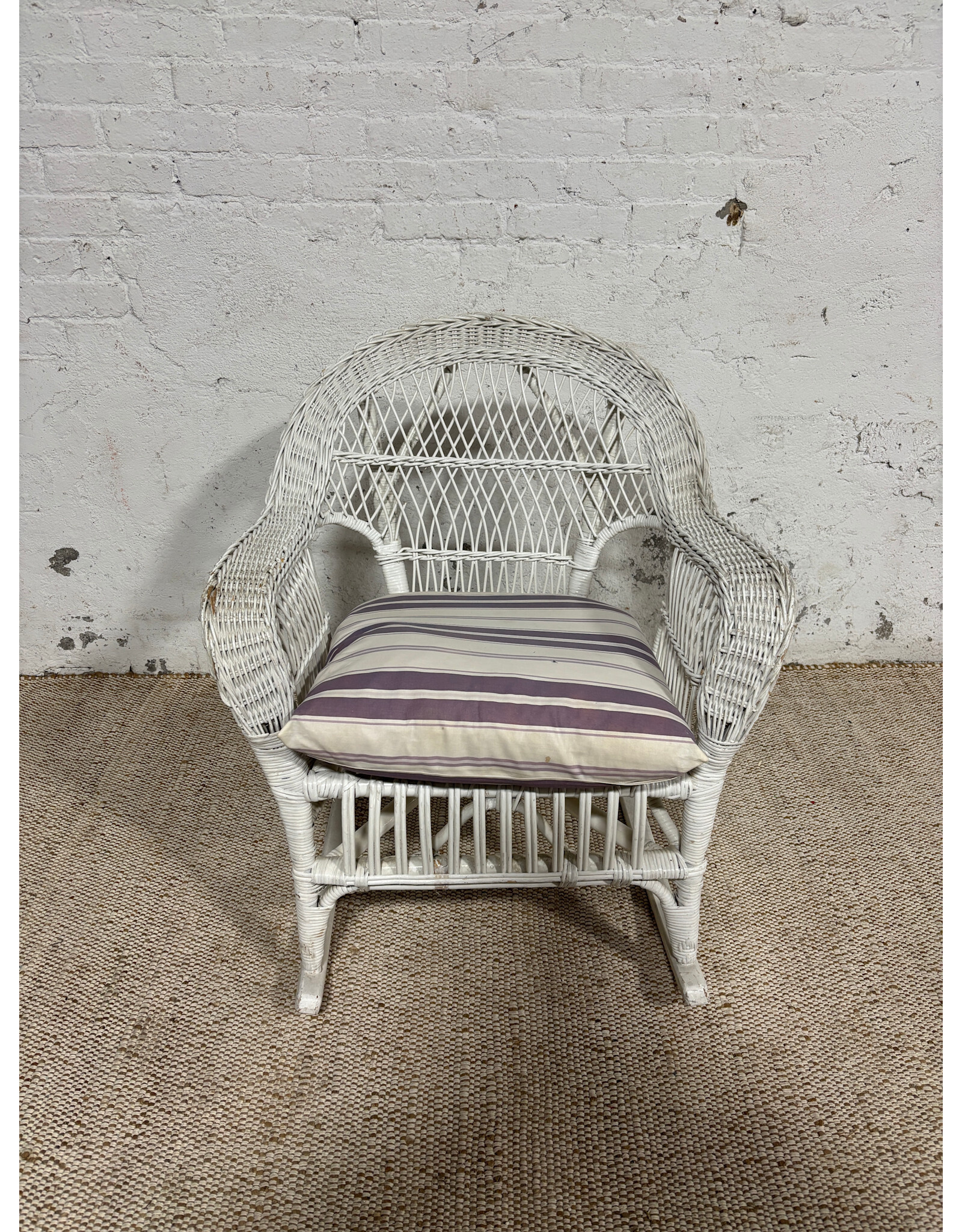 Rocking White Wicker Chair
