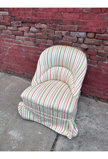 Striped Upholstered Slipper Chair