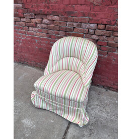 Striped Upholstered Slipper Chair